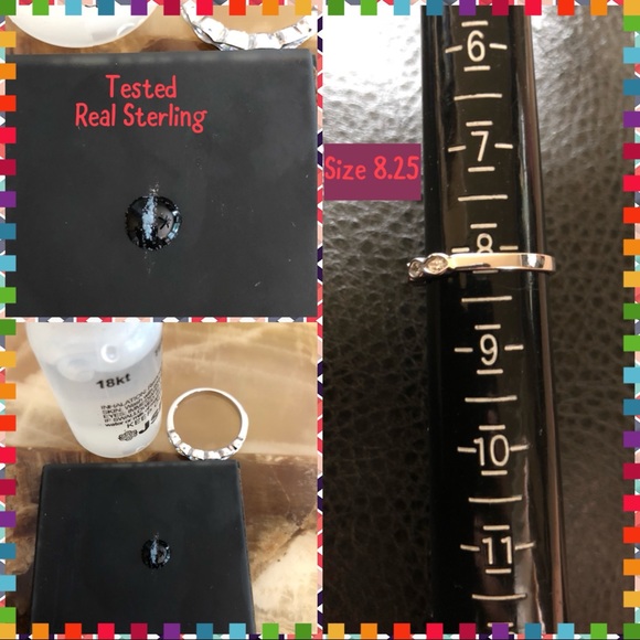 SOLD! 925 Ster Silver Channel Set CZ Ring 8.25 - Picture 5 of 5